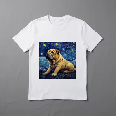 Shar Pei Sternennacht Shar T-Shirt – Klassisches T-Shirt in Schwarz