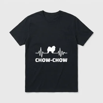 Chow Chow Herzschlag T-Shirt – Klassisches T-Shirt in Schwarz