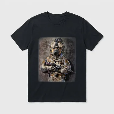 Bullmastiff Hund als Armee T-Shirt – Klassisches T-Shirt in Schwarz