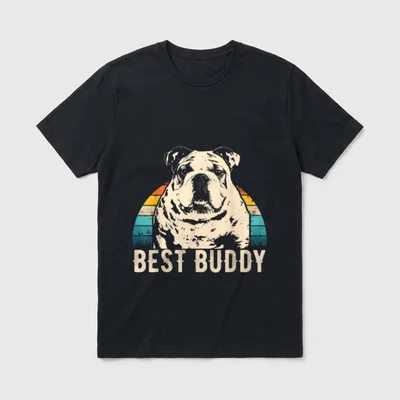 Retro Englische Bulldogge Idee T-Shirt – Klassisches T-Shirt in Schwarz