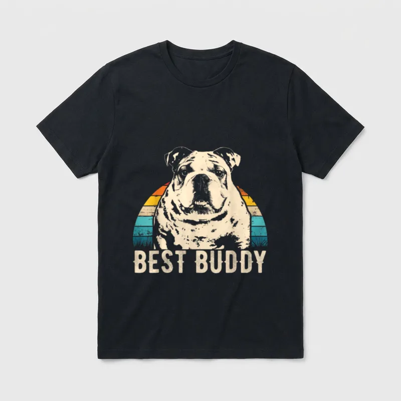 Retro Englische Bulldogge Idee T-Shirt – Klassisches T-Shirt in Schwarz