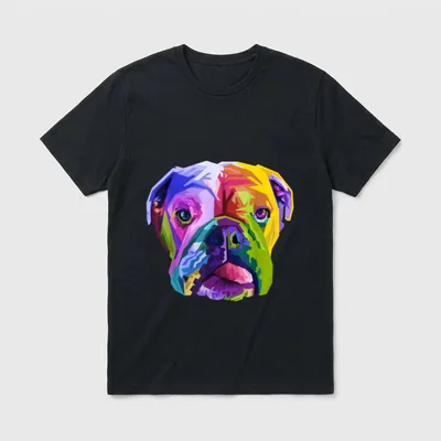 Englische Bulldogge Pop Art T-Shirt – Klassisches T-Shirt in Schwarz