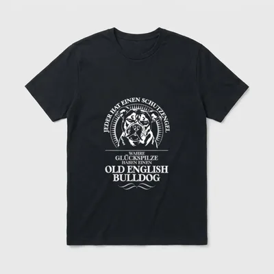 Old English Bulldog Schutzengel T-Shirt – Klassisches T-Shirt in Schwarz