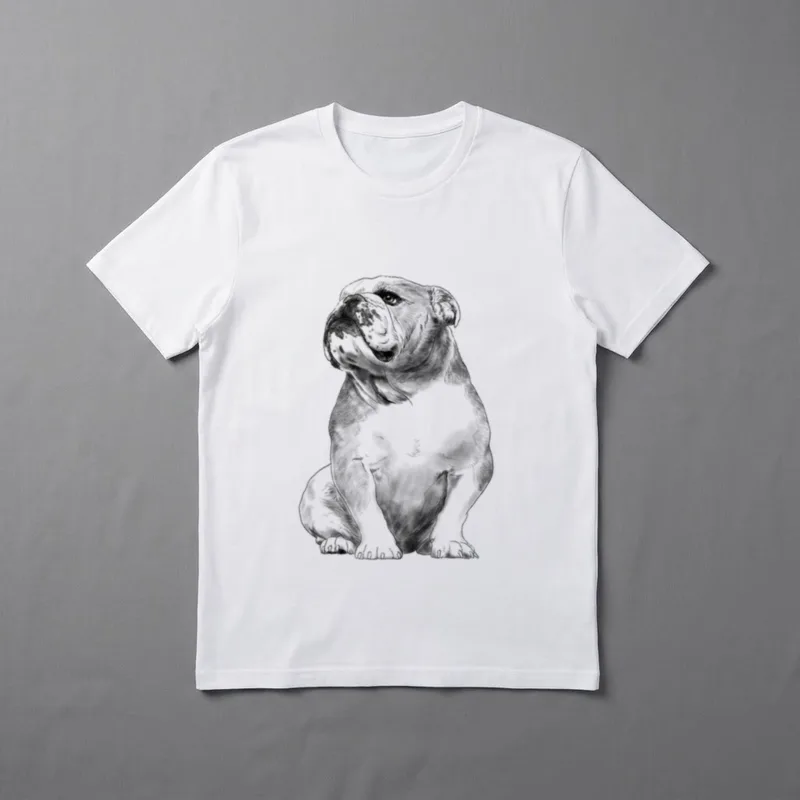 Hund Englische Bulldogge T-Shirt 0014 – Klassisches T-Shirt in Schwarz