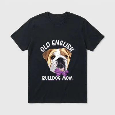 Old English Bulldog Mom T-Shirt – Klassisches T-Shirt in Schwarz