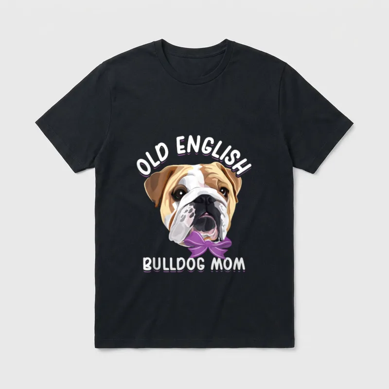 Old English Bulldog Mom T-Shirt – Klassisches T-Shirt in Schwarz