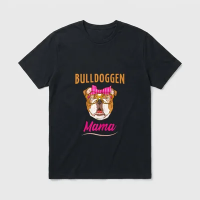 Bulldoggen Mama Englische Bulldogge T-Shirt – Klassisches T-Shirt in Schwarz