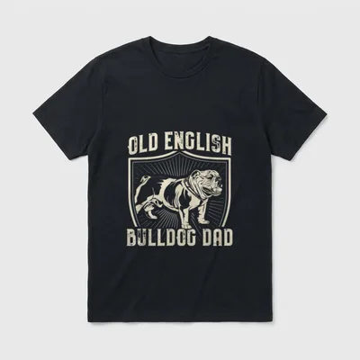 Old English Bulldog Dad T-Shirt – Klassisches T-Shirt in Schwarz