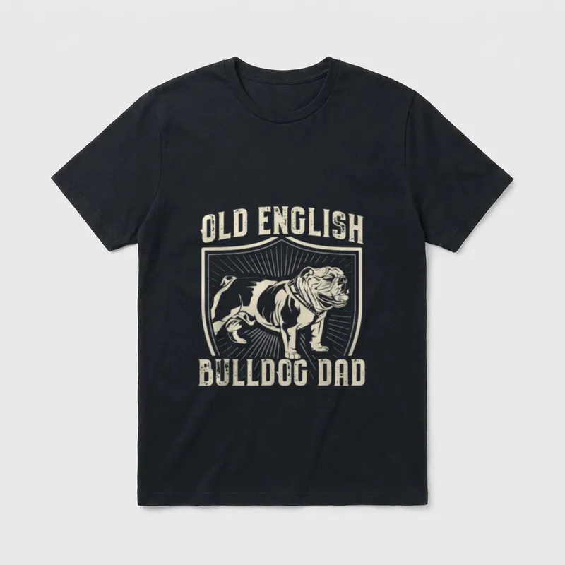 Old English Bulldog Dad T-Shirt – Klassisches T-Shirt in Schwarz