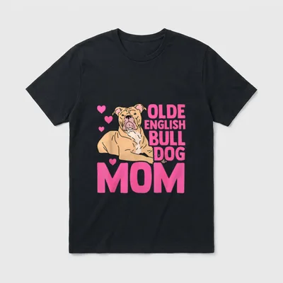 Olde English Bulldog Mom T-Shirt – Klassisches T-Shirt in Schwarz