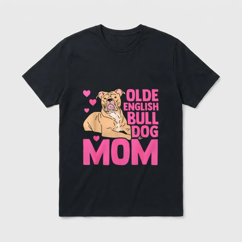 Olde English Bulldog Mom T-Shirt – Klassisches T-Shirt in Schwarz