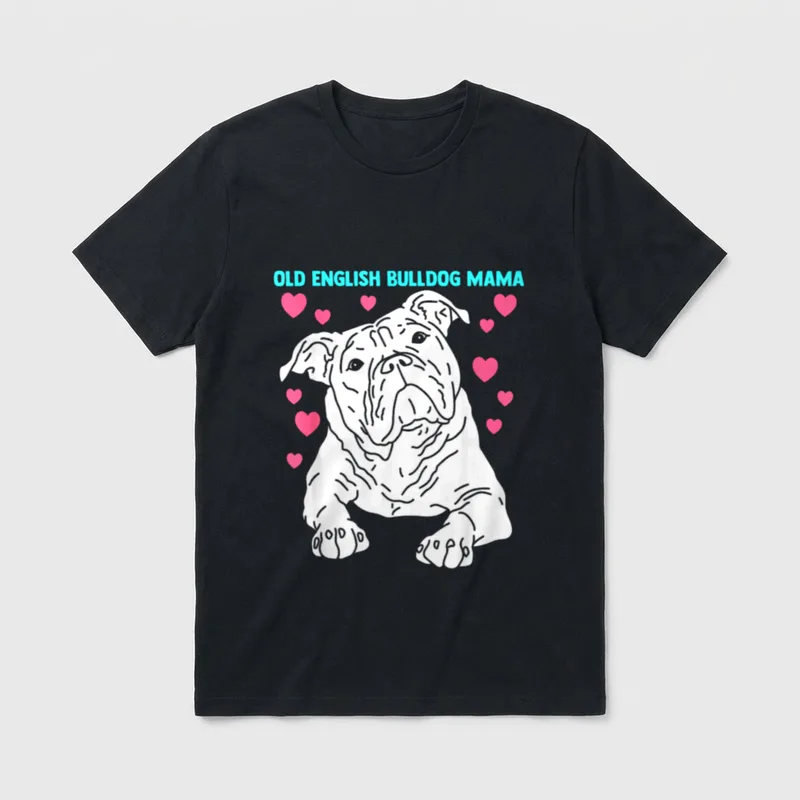 Old English Bulldog Mama T-Shirt – Klassisches T-Shirt in Schwarz