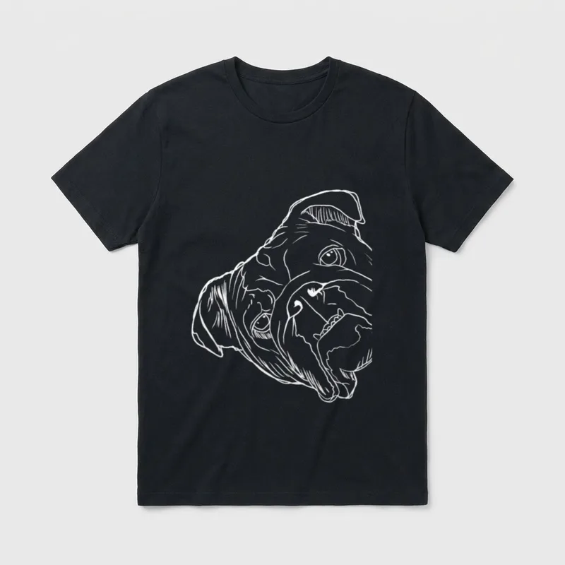 Hund Englische Bulldogge T-Shirt 0026 – Klassisches T-Shirt in Schwarz