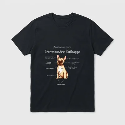 Anatomie einer Französischen Bulldogge T-Shirt – Klassisches T-Shirt in Schwarz