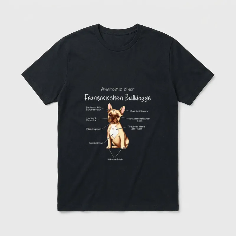 Anatomie einer Französischen Bulldogge T-Shirt – Klassisches T-Shirt in Schwarz