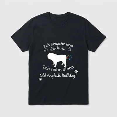 Old English Bulldog Englische Bulldogge Hund T-Shirt – Klassisches T-Shirt in Schwarz
