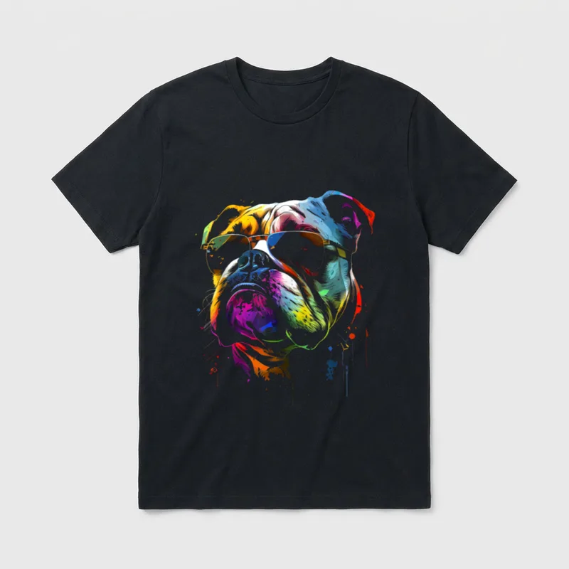 Englische Bulldogge Sonnenbrille Haustier T-Shirt – Klassisches T-Shirt in Schwarz