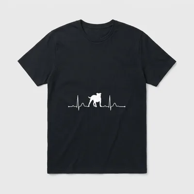 Old English Bulldog Heartbeat T-Shirt – Klassisches T-Shirt in Schwarz