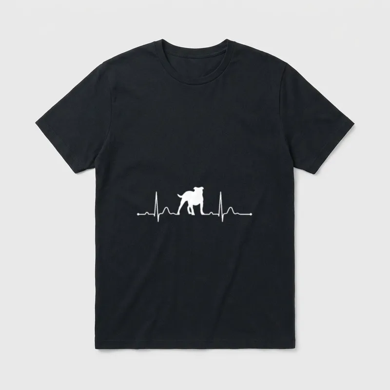 Old English Bulldog Heartbeat T-Shirt – Klassisches T-Shirt in Schwarz
