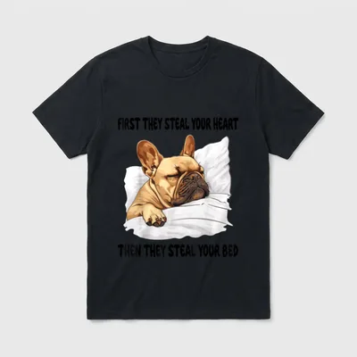 Schlafpyjama mit französischer Bulldogge T-Shirt – Klassisches T-Shirt in Schwarz