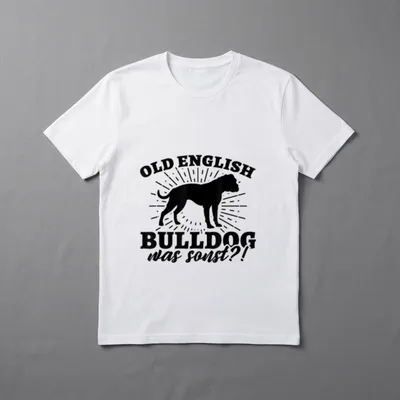 Old English Bulldog Was T-Shirt – Klassisches T-Shirt in Schwarz