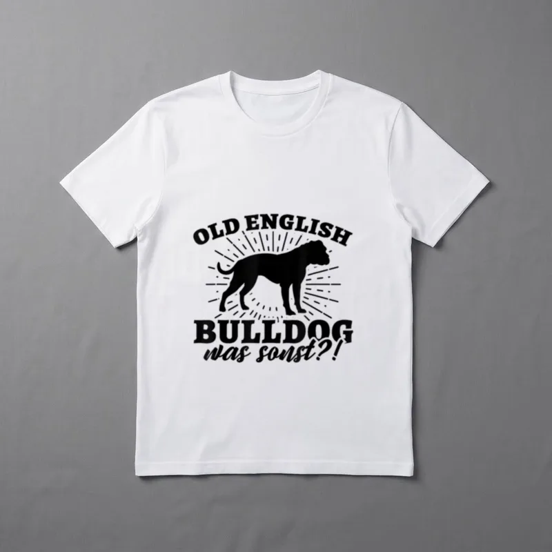 Old English Bulldog Was T-Shirt – Klassisches T-Shirt in Schwarz