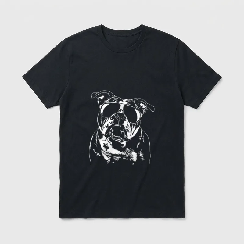 Lustiger Old English Bulldog T-Shirt – Klassisches T-Shirt in Schwarz