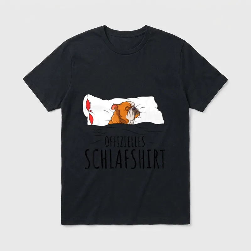 Offizielles Schlafshirt Schlafanzug Englische T-Shirt – Klassisches T-Shirt in Schwarz
