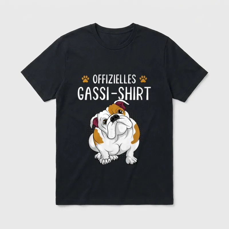 Offizielles Gassi Englische Bulldogge T-Shirt – Klassisches T-Shirt in Schwarz