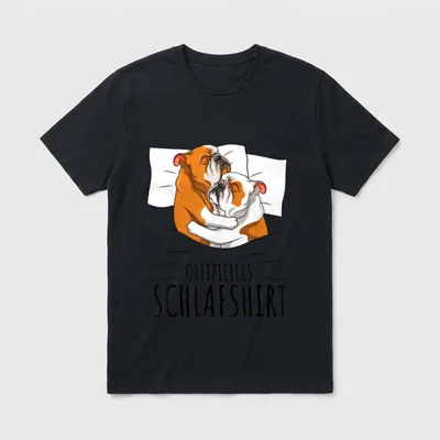 Offizielles Schlafshirt Englische Bulldogge T-Shirt – Klassisches T-Shirt in Schwarz