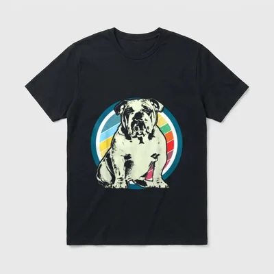 Englische Bulldogge Retro Style T-Shirt – Klassisches T-Shirt in Schwarz