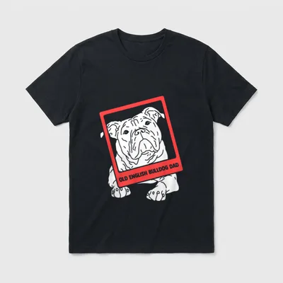 Old English Bulldog Dad Herrchen T-Shirt – Klassisches T-Shirt in Schwarz