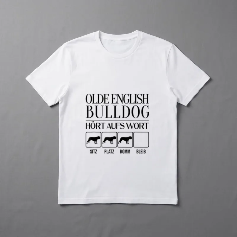OE Bulldog Hört aufs T-Shirt – Klassisches T-Shirt in Schwarz