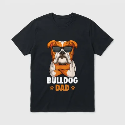 Englische Bulldogge Hund Papa T-Shirt – Klassisches T-Shirt in Schwarz