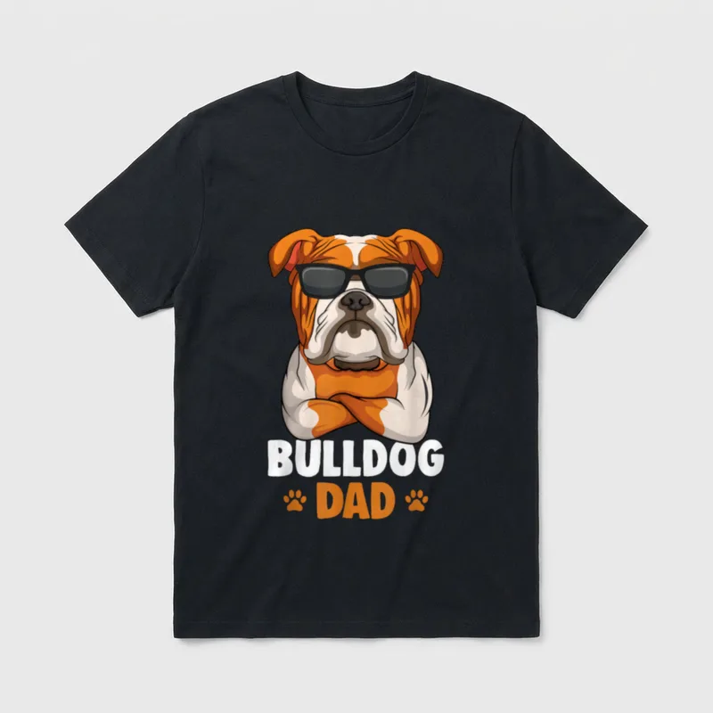 Englische Bulldogge Hund Papa T-Shirt – Klassisches T-Shirt in Schwarz