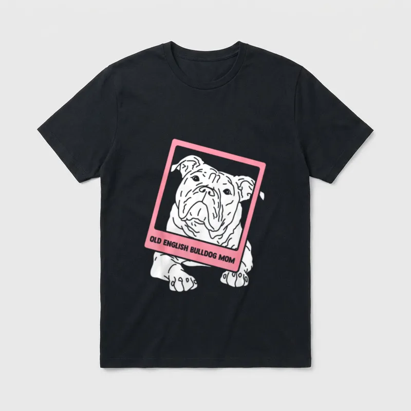 Old English Bulldog Mom Frauchen T-Shirt – Klassisches T-Shirt in Schwarz