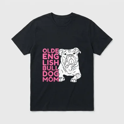 Olde English Bulldog Mom Frauchen T-Shirt – Klassisches T-Shirt in Schwarz