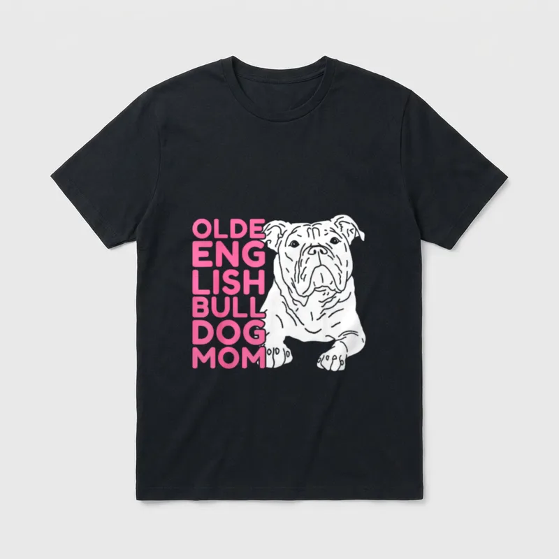 Olde English Bulldog Mom Frauchen T-Shirt – Klassisches T-Shirt in Schwarz