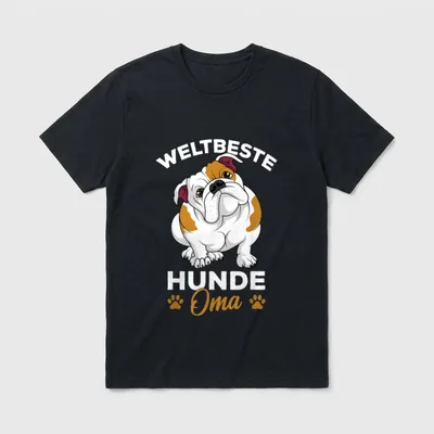 Weltbeste Hunde Oma Englische T-Shirt – Klassisches T-Shirt in Schwarz
