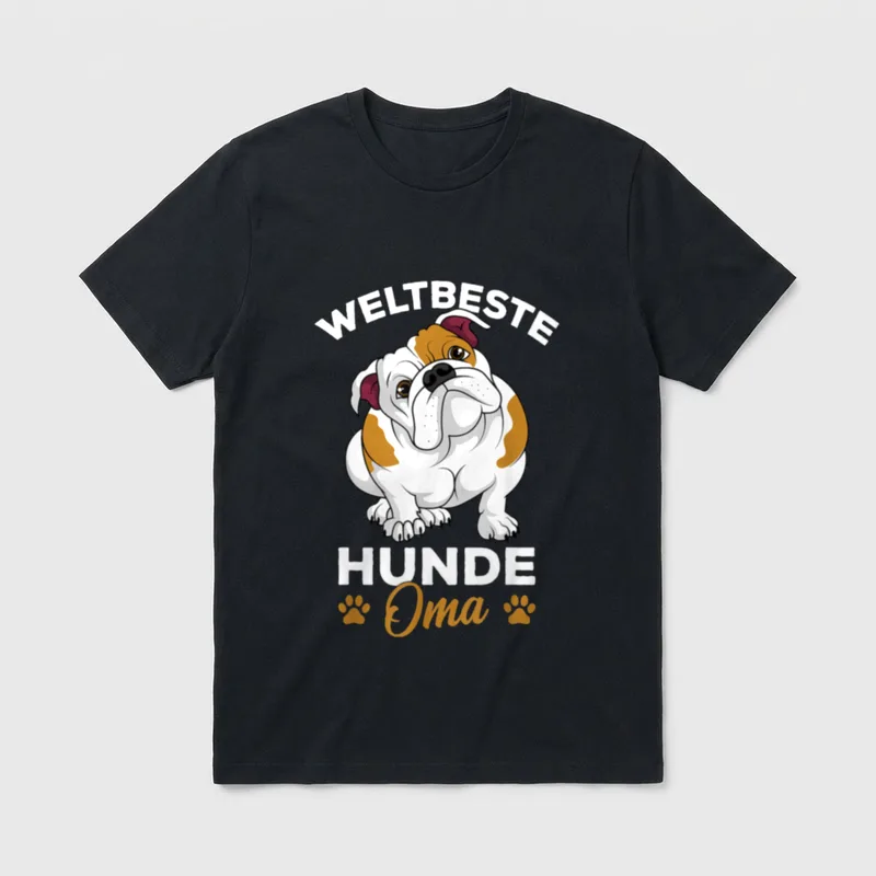 Weltbeste Hunde Oma Englische T-Shirt – Klassisches T-Shirt in Schwarz