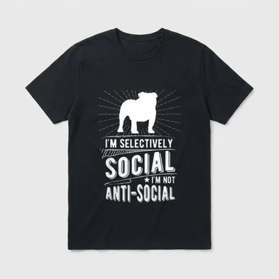 Vintage Englische Bulldogge Idee T-Shirt 0100 – Klassisches T-Shirt in Schwarz