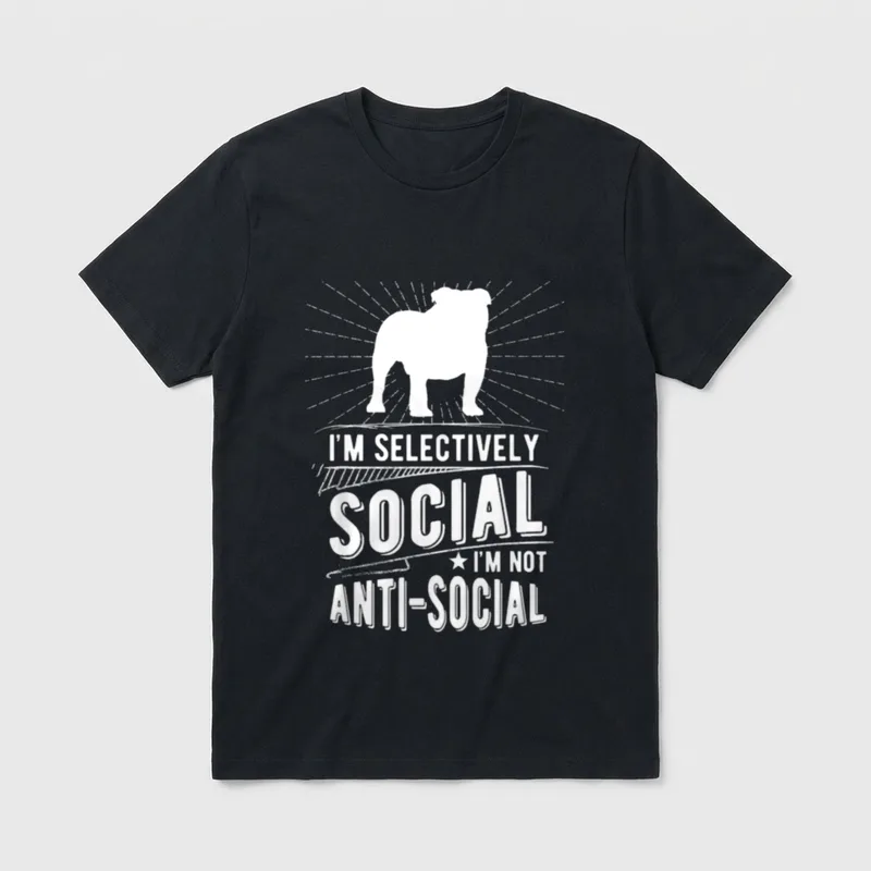Vintage Englische Bulldogge Idee T-Shirt 0100 – Klassisches T-Shirt in Schwarz