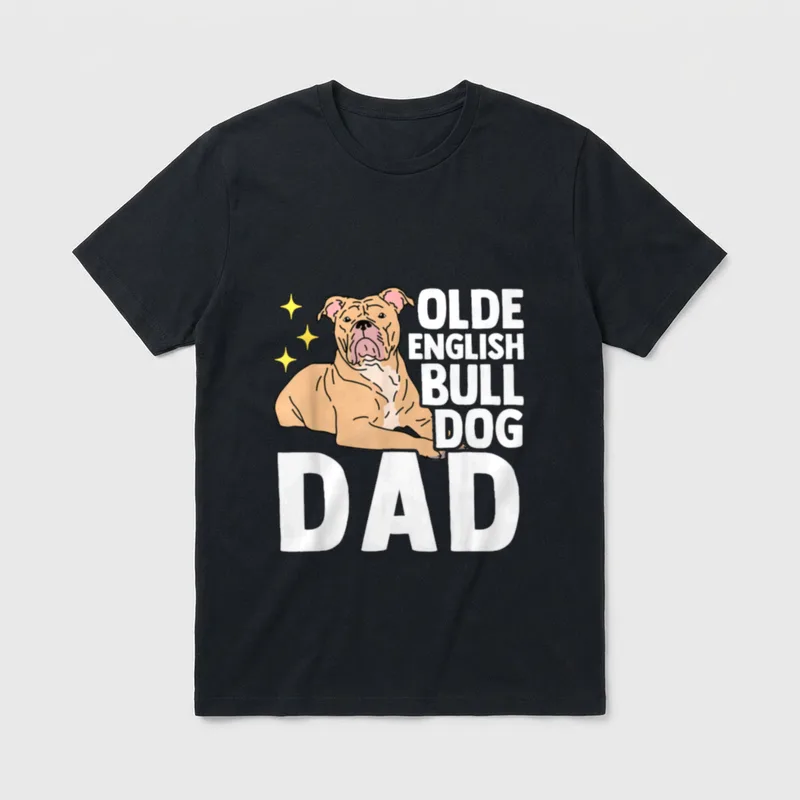 Olde English Bulldog Dad T-Shirt – Klassisches T-Shirt in Schwarz