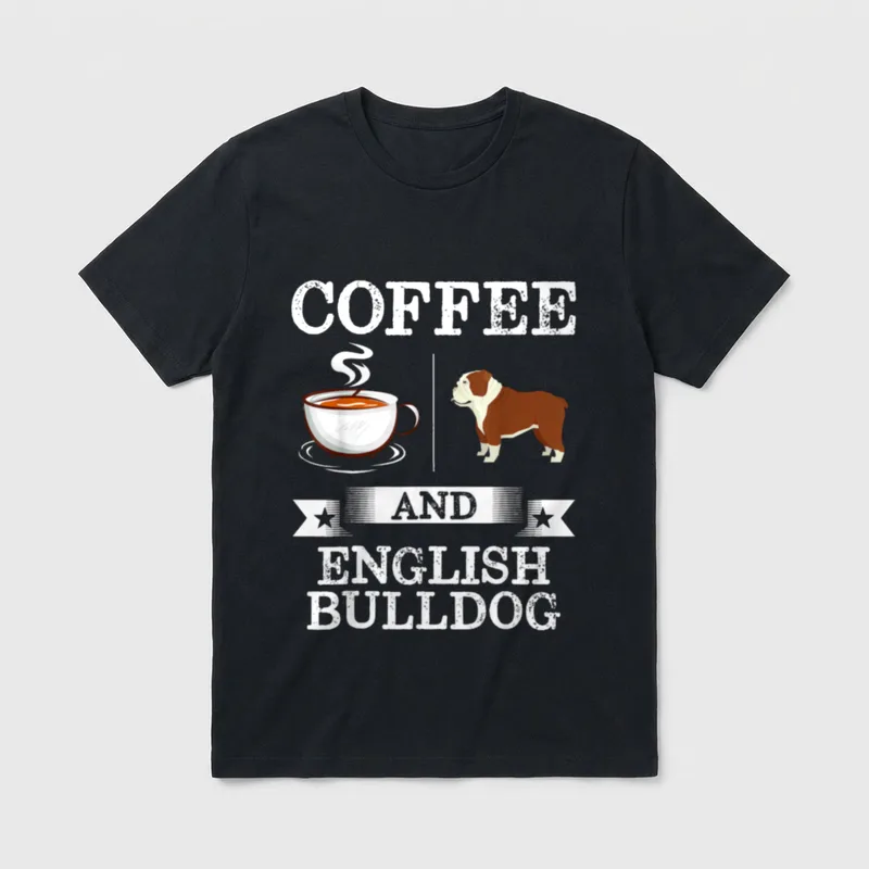 Englische Bulldogge Kaffee T-Shirt – Klassisches T-Shirt in Schwarz