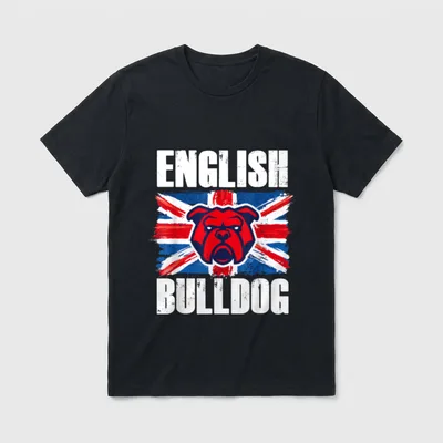 English Bulldog Englische Bulldogge T-Shirt 0129 – Klassisches T-Shirt in Schwarz