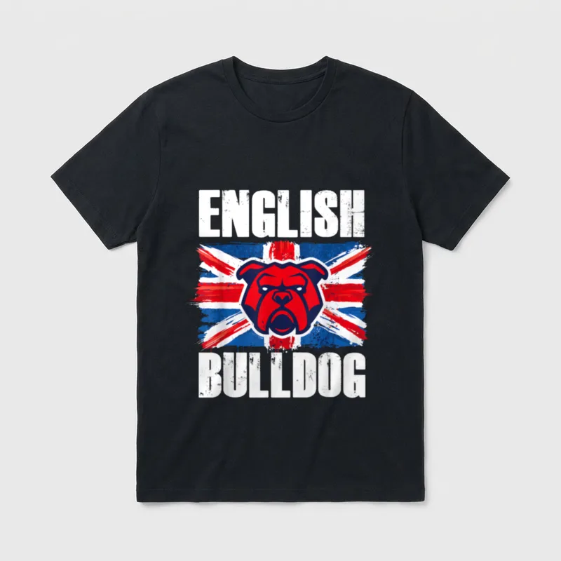 English Bulldog Englische Bulldogge T-Shirt 0129 – Klassisches T-Shirt in Schwarz