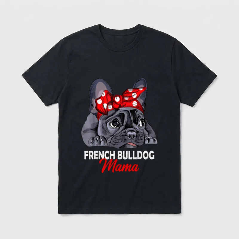Französische Bulldogge T-Shirt Damen – Klassisches T-Shirt in Schwarz