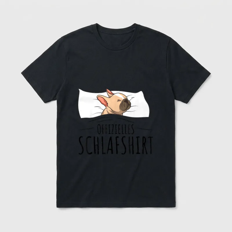 Französische Bulldogge T-Shirt Herren – Klassisches T-Shirt in Schwarz