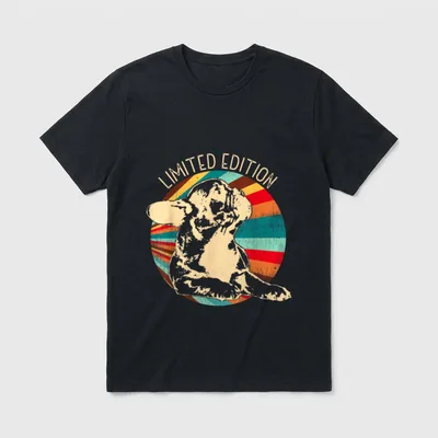 Retro Französische Bulldogge & T-Shirt – Klassisches T-Shirt in Schwarz