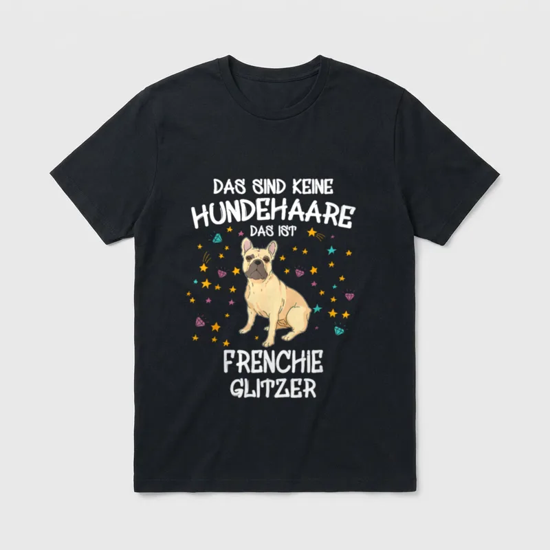 Frenchie Glitzer Hundehalter Französische T-Shirt – Klassisches T-Shirt in Schwarz